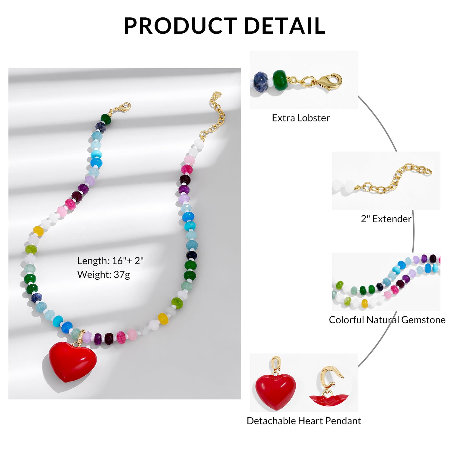 KissYan Beaded Bubble Puffy Heart Necklaces Colorful Choker
