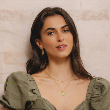 Natural Stone Heart Pendant Necklace