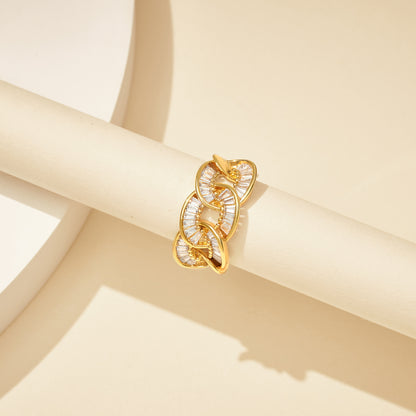 Adjustable Open Chunky Finger Rings-Baguette