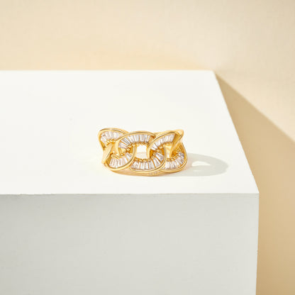 Adjustable Open Chunky Finger Rings-Baguette