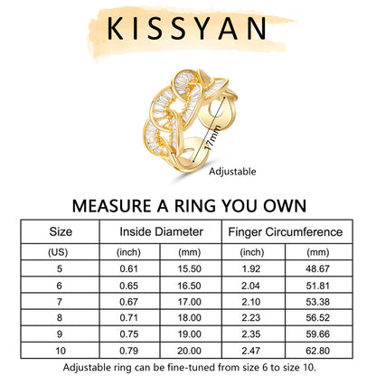 Adjustable Open Chunky Finger Rings-Baguette