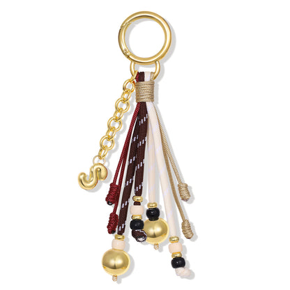 KissYan Initial Bag Charm Colorful Rope Puffy Letter Purse Keychain