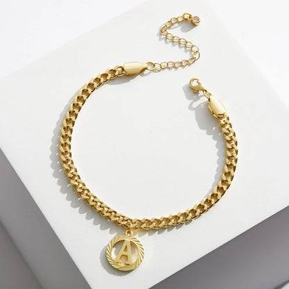 Personalized Cuban Link 14K Gold Plated Anklet for Women