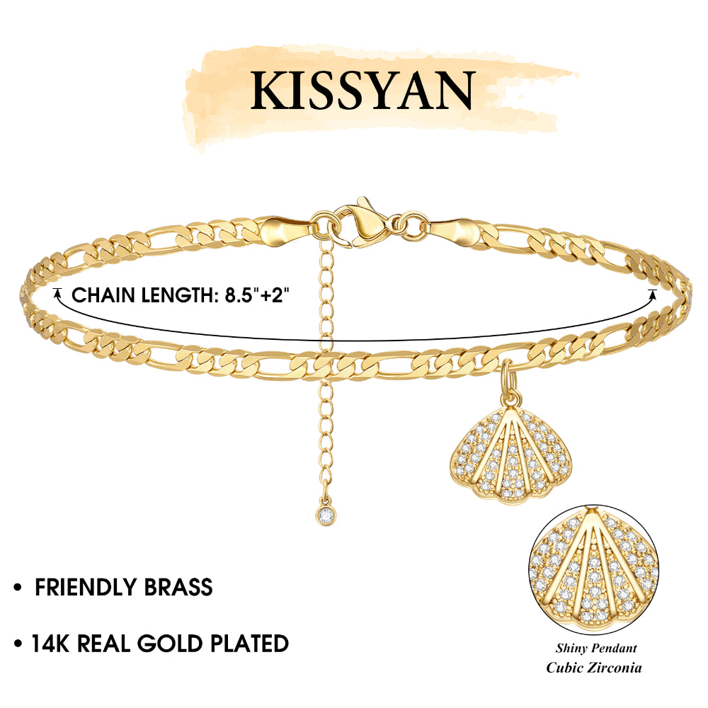 Shell Charm Gold Plated Dainty Anklet