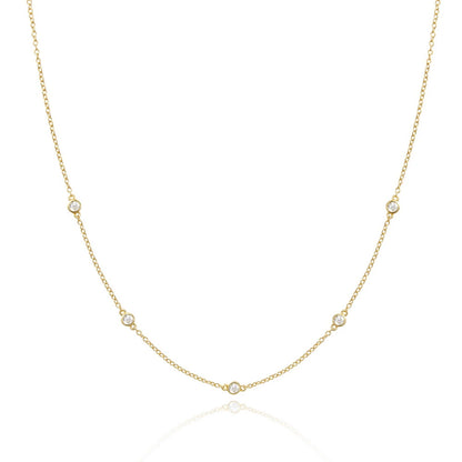 4mm Round Rhinestone Necklace on white background