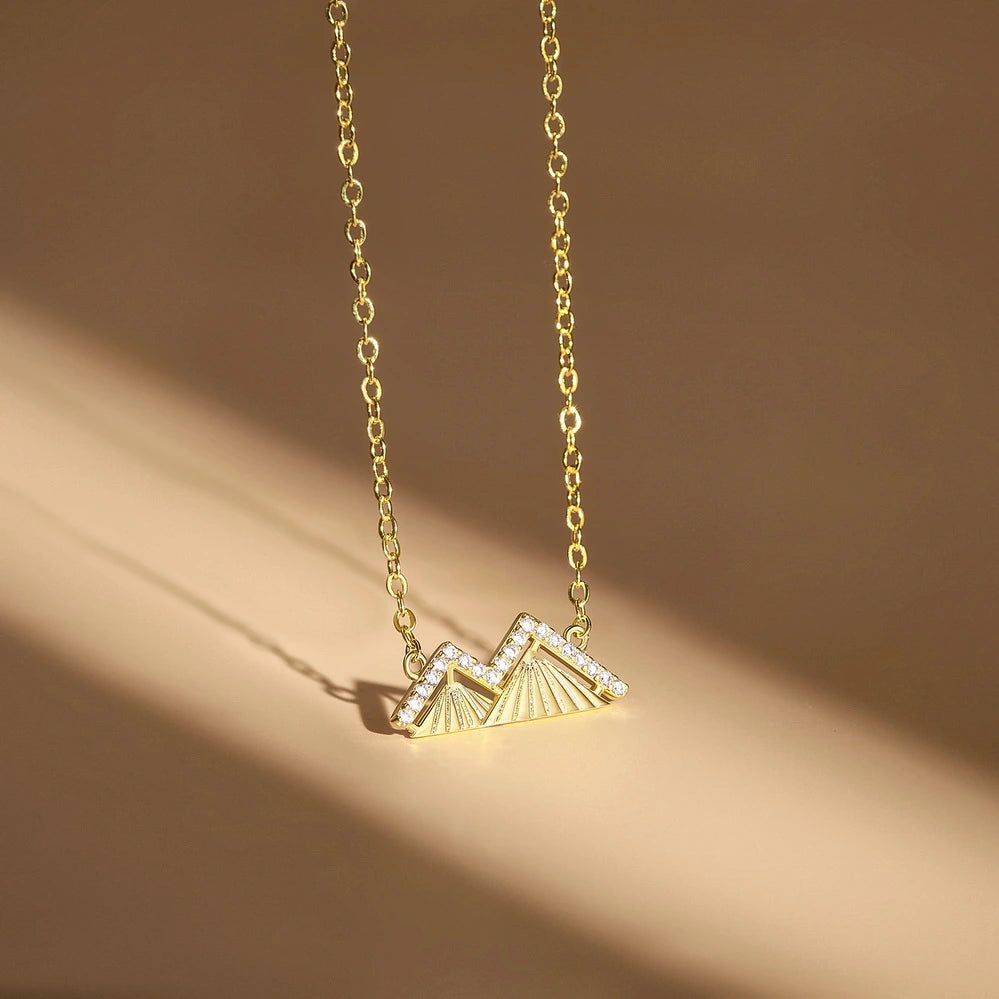 14K Gold Plated 'Keep Climbing' Pendant Necklace showcasing its inspiring charm