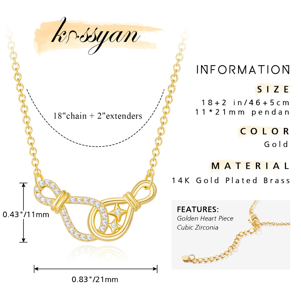 Fashion Chain Double Knot Necklace with Diamonds