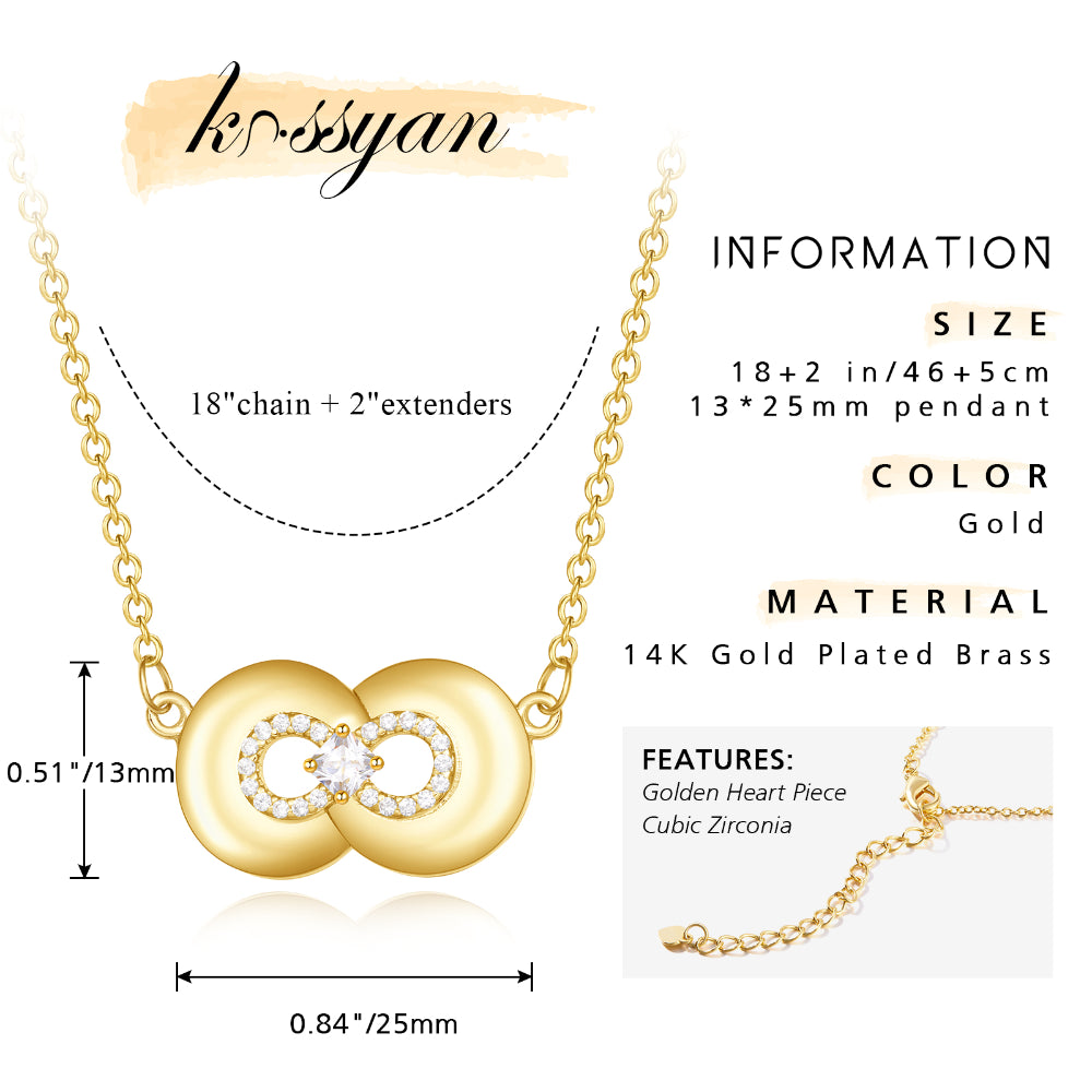 Romantic Love Knot 14K Gold Necklace for Women