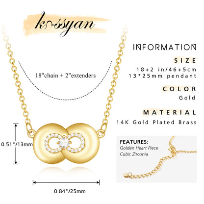Romantic Love Knot 14K Gold Necklace for Women