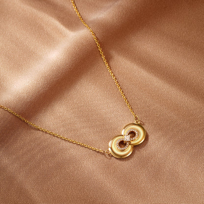 Romantic Love Knot 14K Gold Necklace for Women