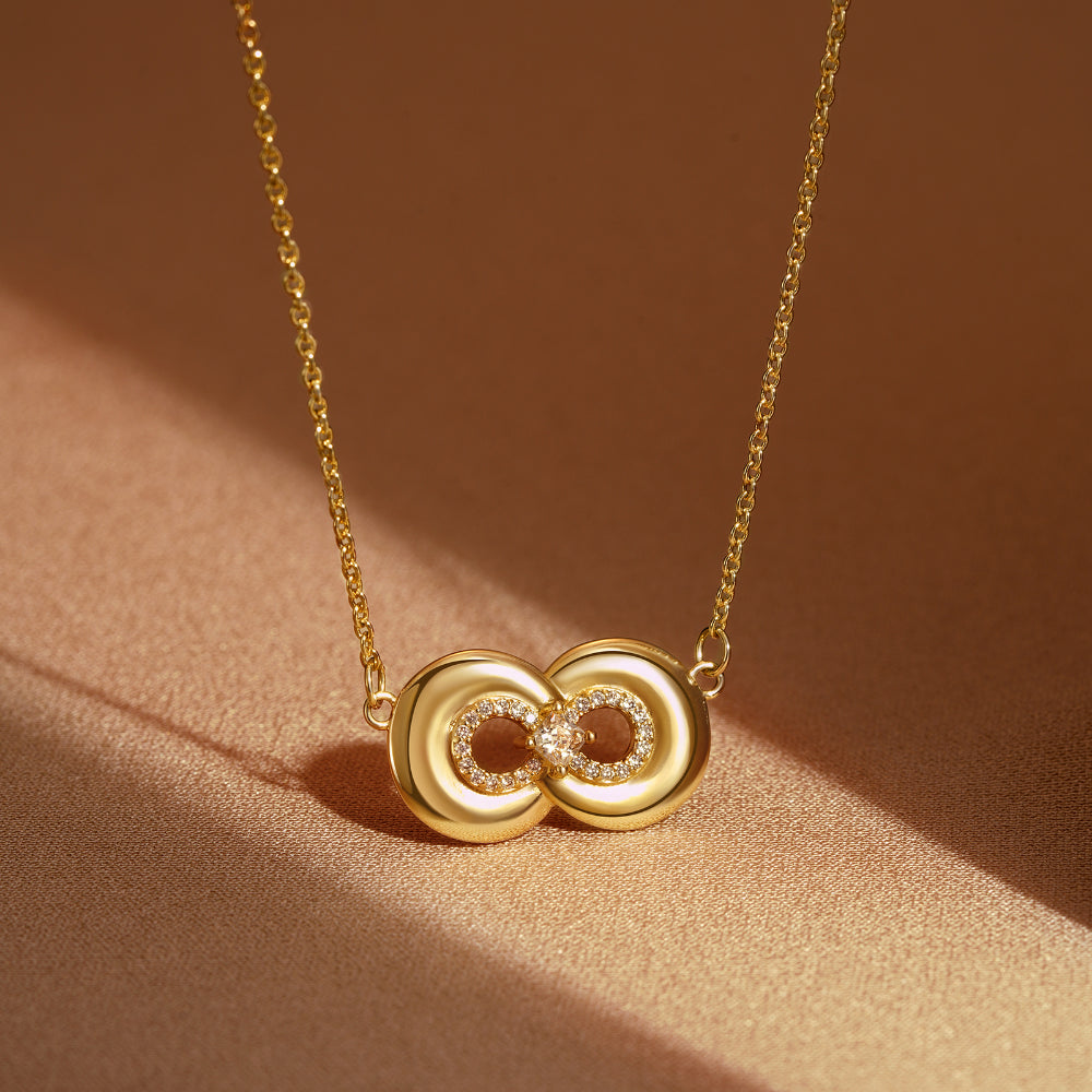 Timeless Layered Love Knot Pendant Necklace in 14K Gold