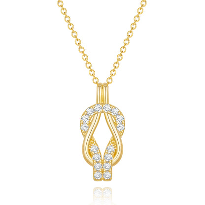 Dainty Infinity Double Knot Pendant Cubic Zirconia Forever Necklace