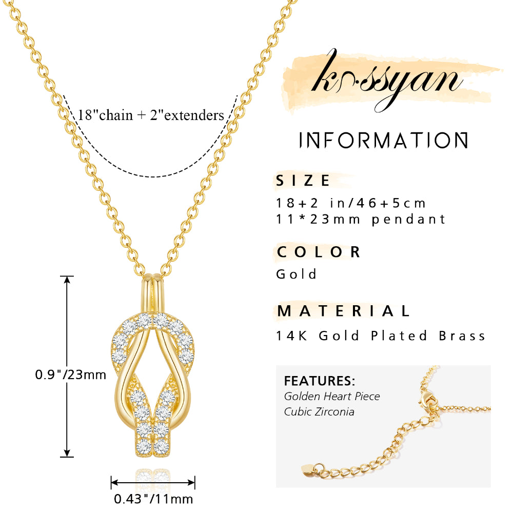 Dainty Infinity Double Knot Pendant Cubic Zirconia Forever Necklace