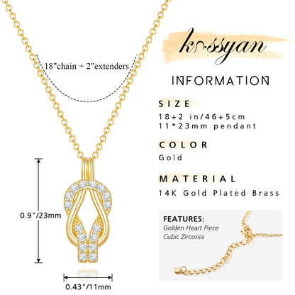 Dainty Infinity Double Knot Pendant Cubic Zirconia Forever Necklace