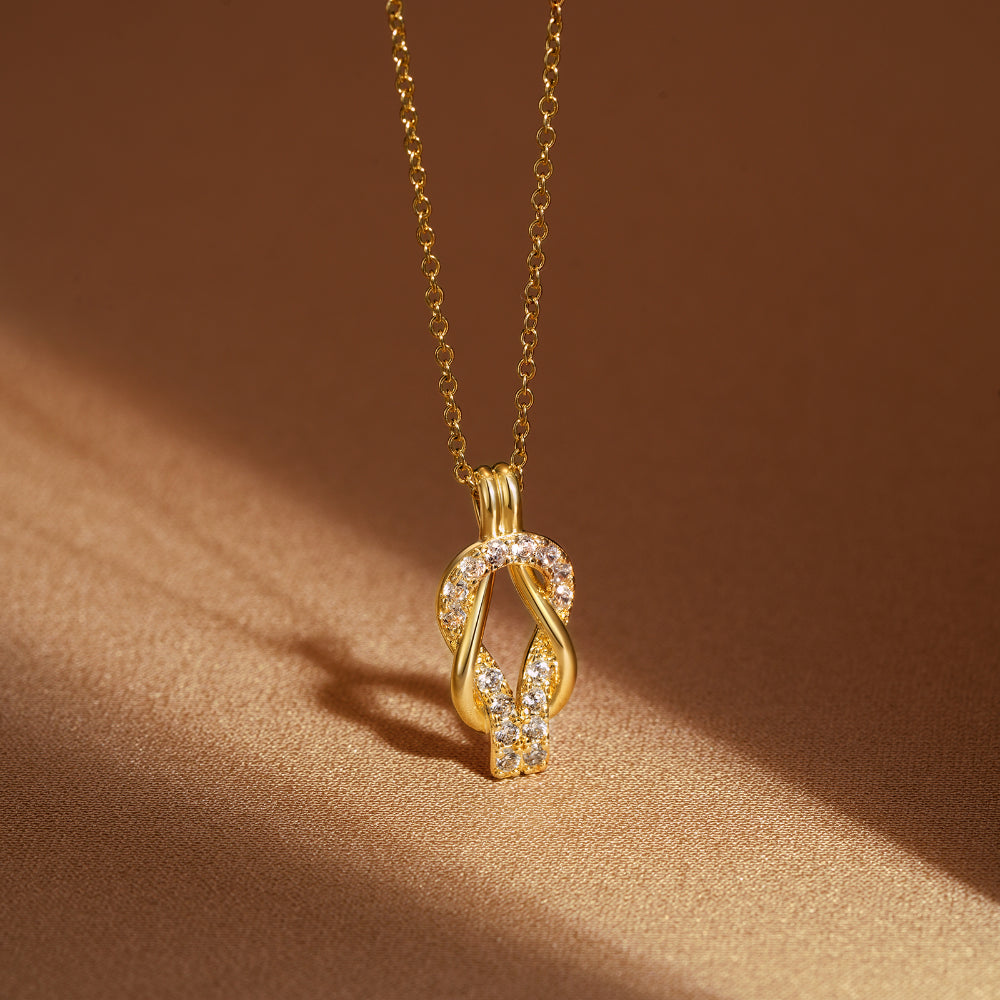 Dainty Infinity Double Knot Pendant Cubic Zirconia Forever Necklace