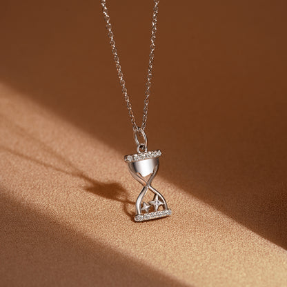 White Gold Hourglass Necklace