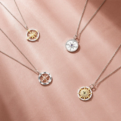 Graduation season compass necklace