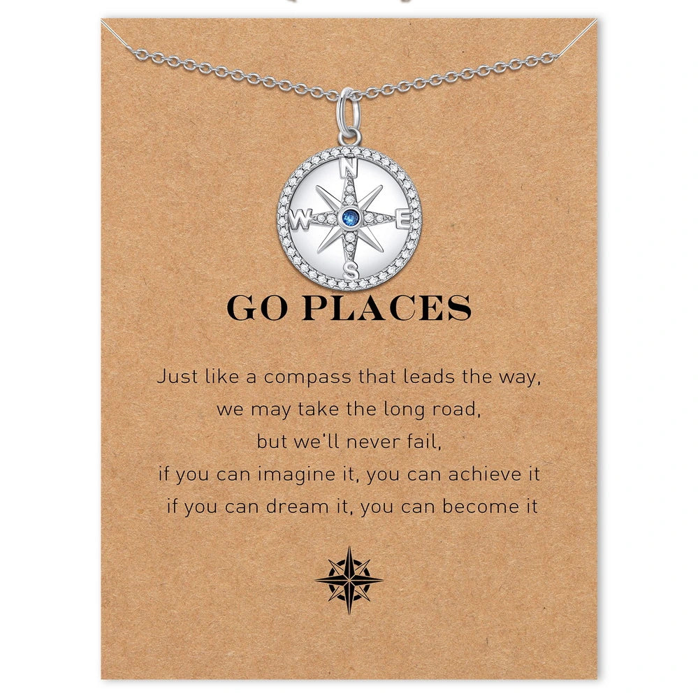 Graduation season compass necklace