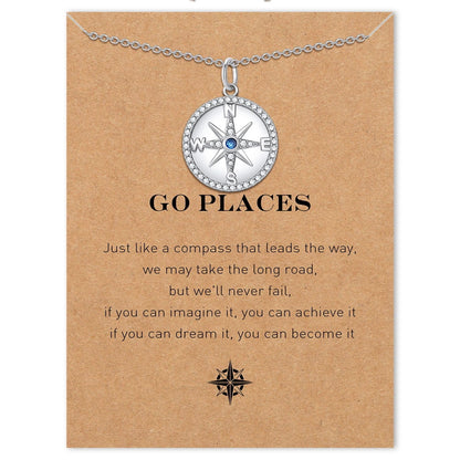 Graduation season compass necklace