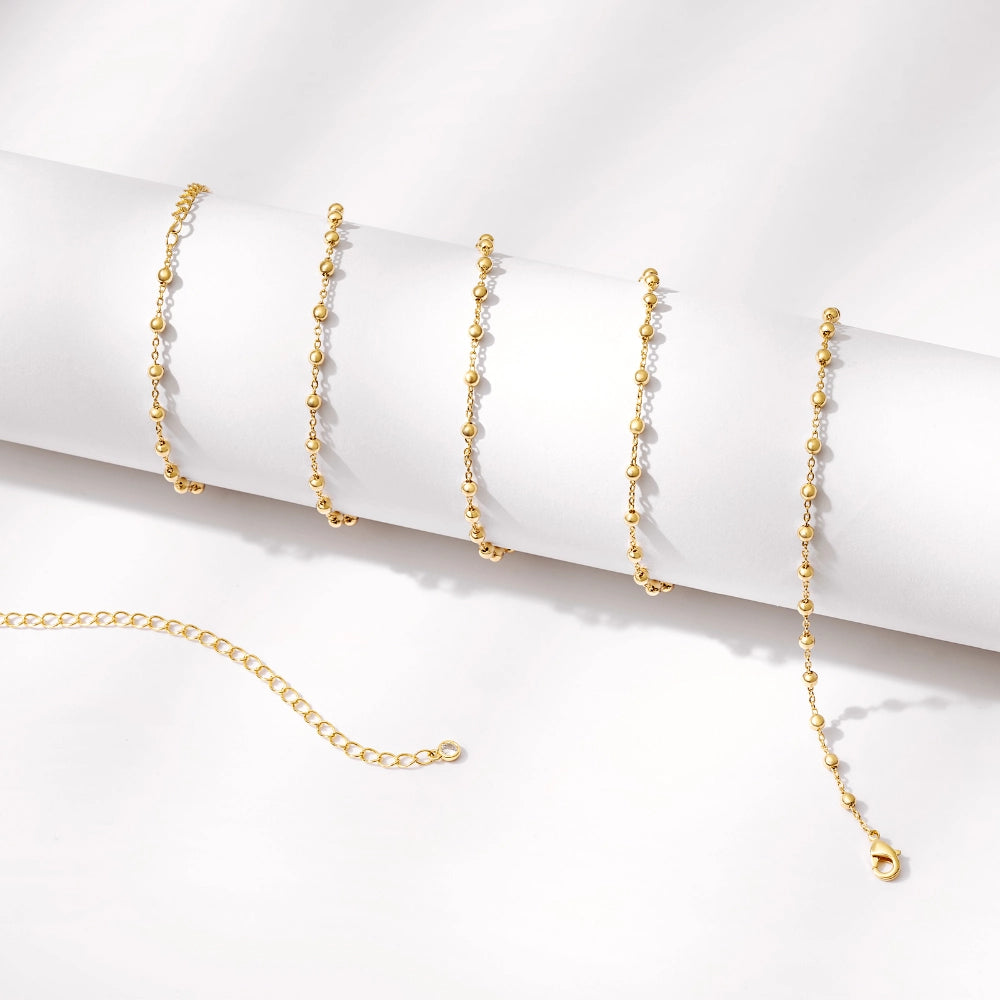 Delicate Satellite Beads on 14K Gold Adjustable Waist Body Chains