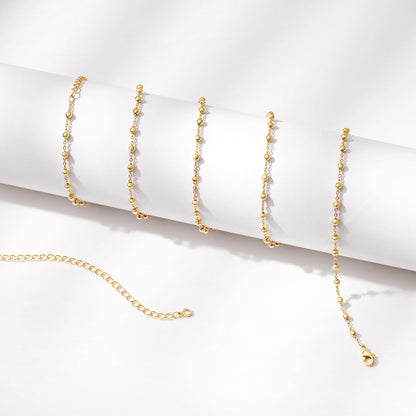 Delicate Satellite Beads on 14K Gold Adjustable Waist Body Chains