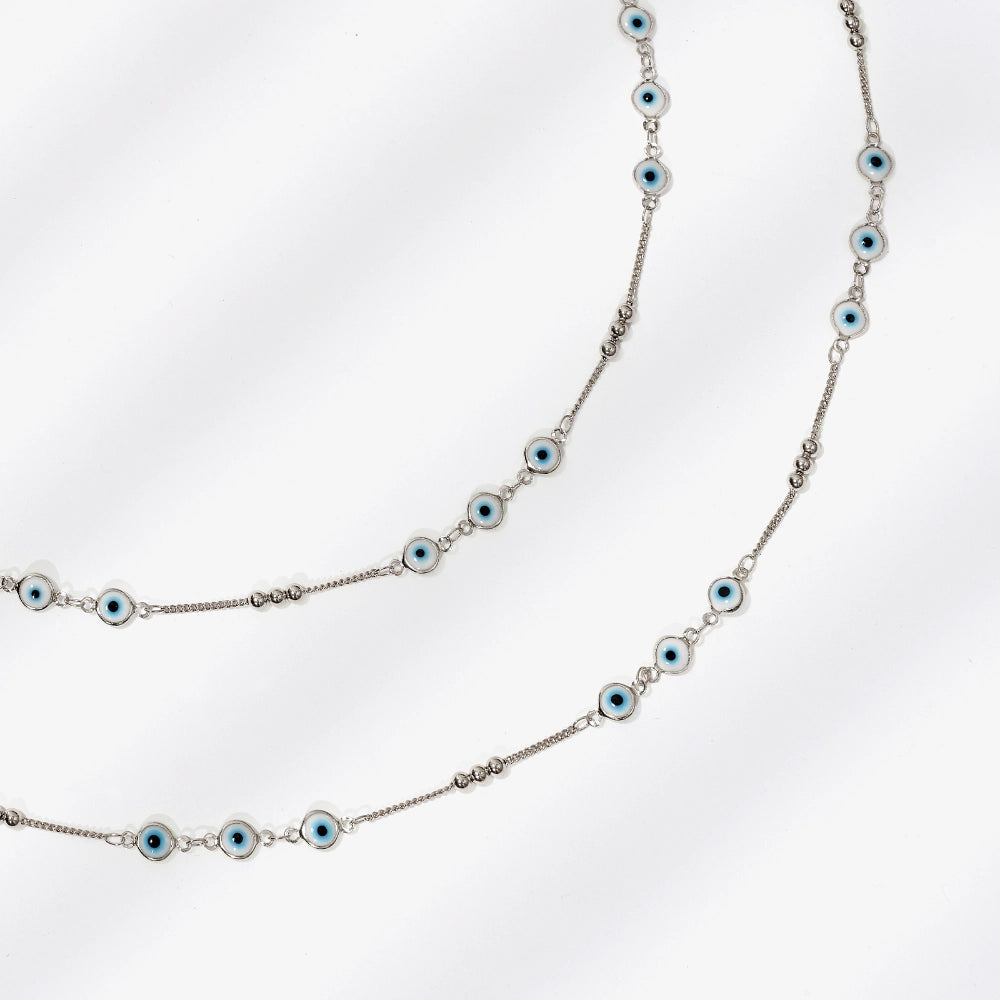 Glamorous Evil Eye Chain Design on 14K Gold Body Chain