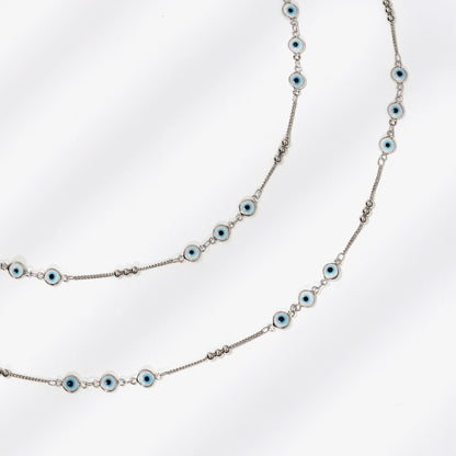 Glamorous Evil Eye Chain Design on 14K Gold Body Chain