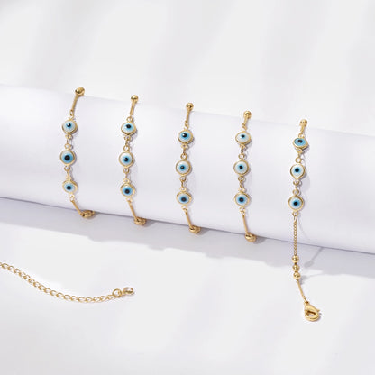 Glamorous Evil Eye Chain Design on 14K Gold Body Chain