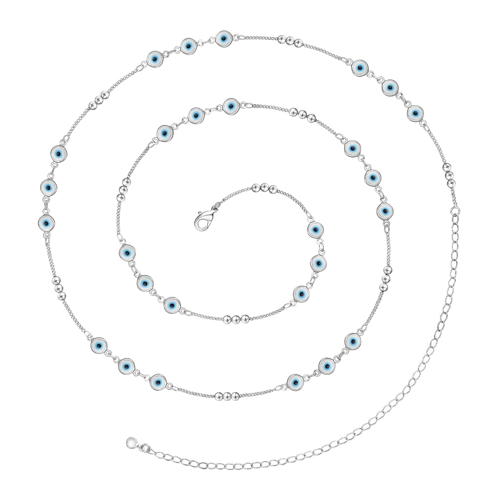 Glamorous Evil Eye Chain Design on 14K Gold Body Chain