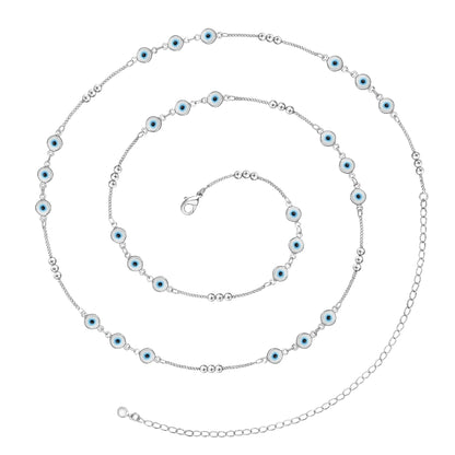 Glamorous Evil Eye Chain Design on 14K Gold Body Chain