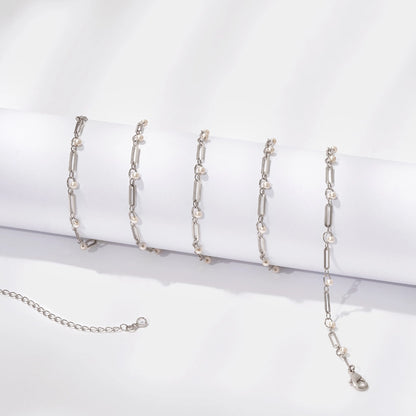 High-Quality 14K Gold Waist Body Chains Adorned with Pearl & Cuban Links