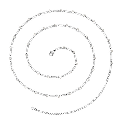 High-Quality 14K Gold Waist Body Chains Adorned with Pearl & Cuban Links