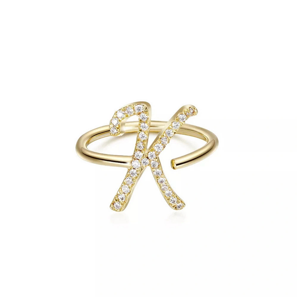 Trendy Gold Initial Ring